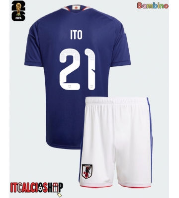 Giappone Hiroki Ito #21 Prima Maglia Bambino Mondiali 2026 Manica Corta (+ Pantaloni corti)